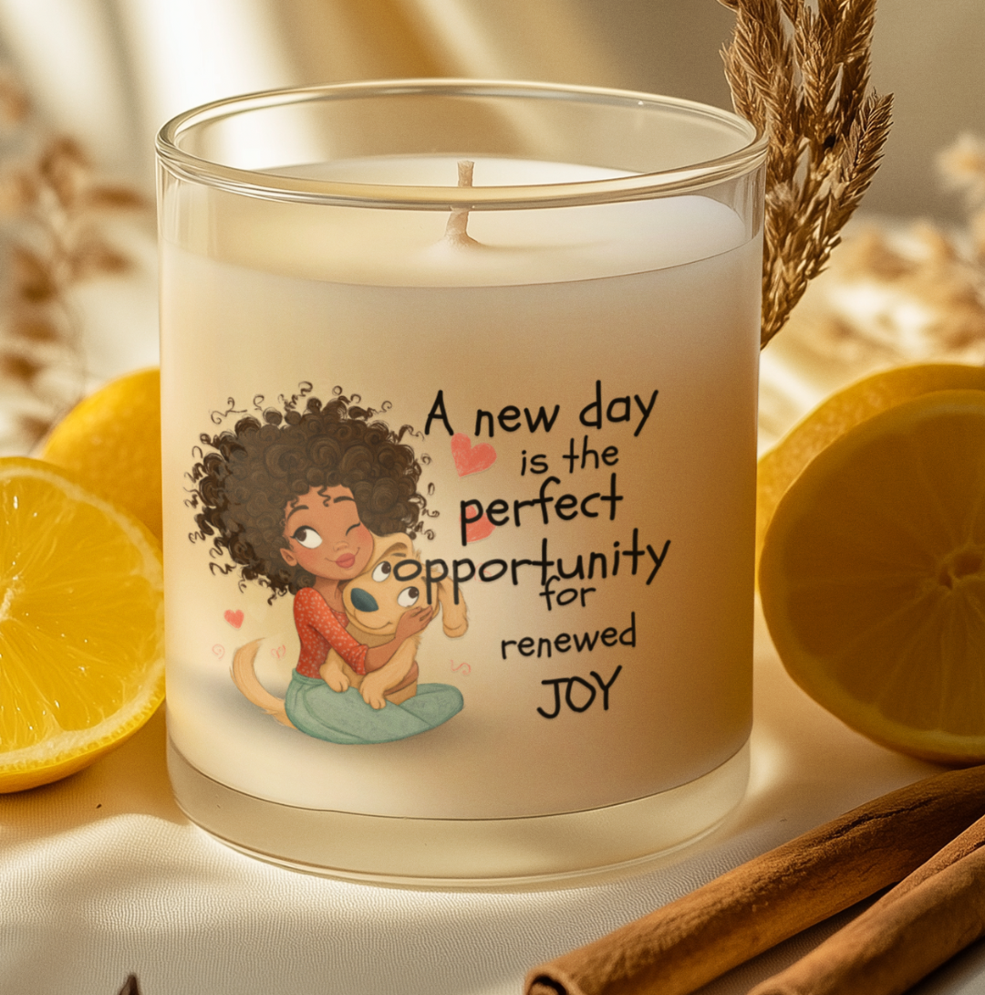 Little Reminders Candle: A New day is the perfect opportunity for renewed joy