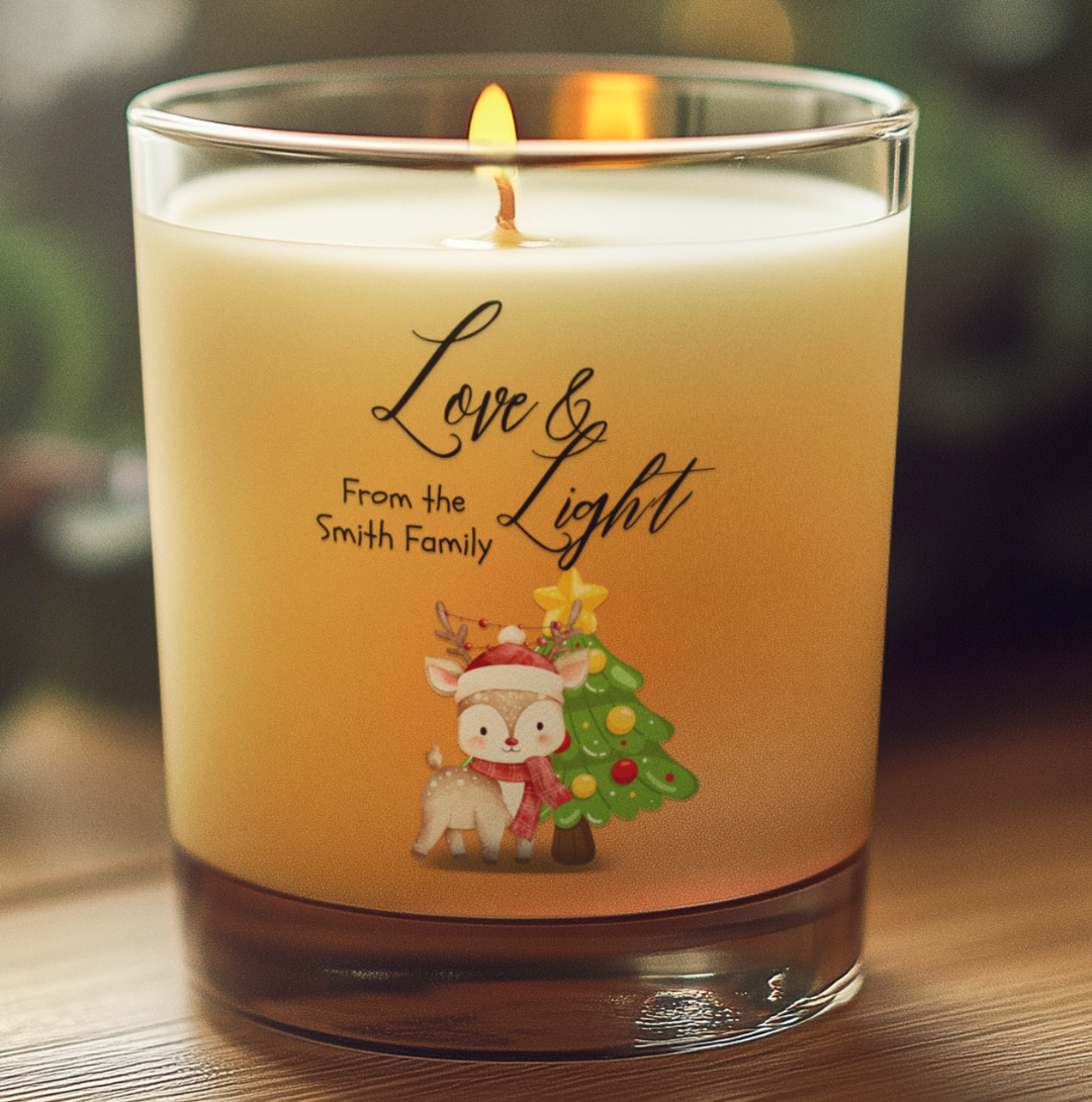 Personalised Family Christmas Candle: Rudolph