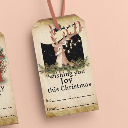 Christmas Tag Download: Set of 6 Vintage Style