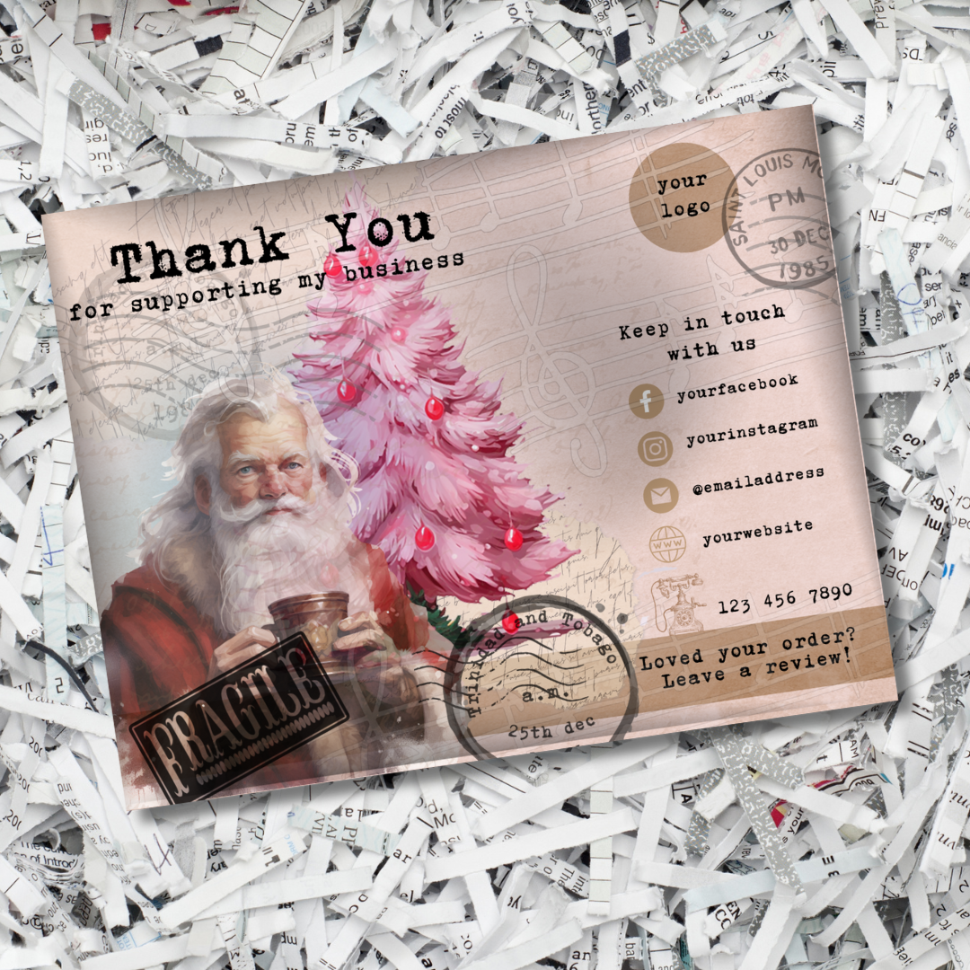 Seasonal Thank you cards and Christmas tags: Digital download