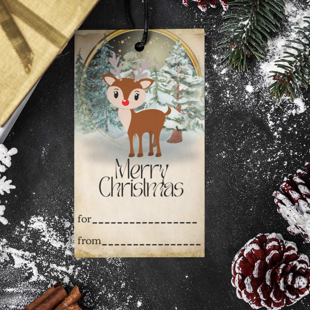 Christmas Tag Download: Set of 6 Vintage Style