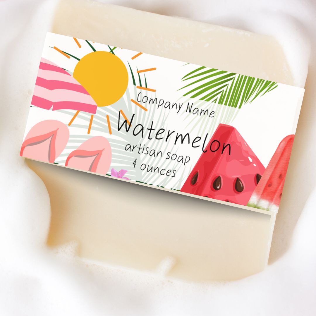 Watermelon Themed Editable Label templates
