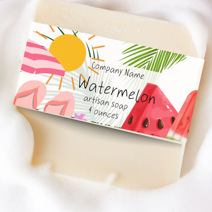 Watermelon Themed Editable Label templates
