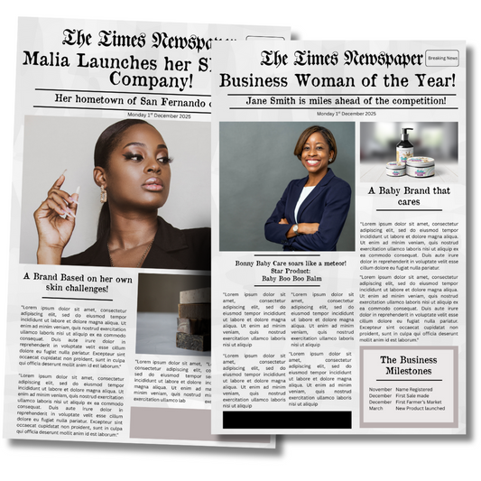 Front Page Headliner Mock Newspaper