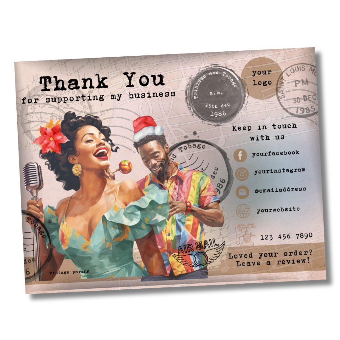 Seasonal Thank you cards and Christmas tags: Digital download