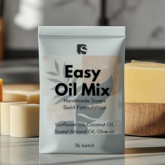 Easy oil Mix for Handmade Soap. Swirl Formulation
