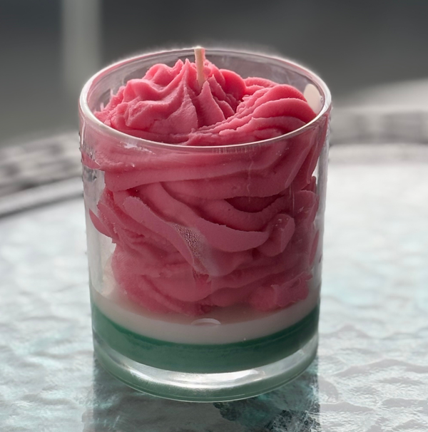Watermelon layered candle