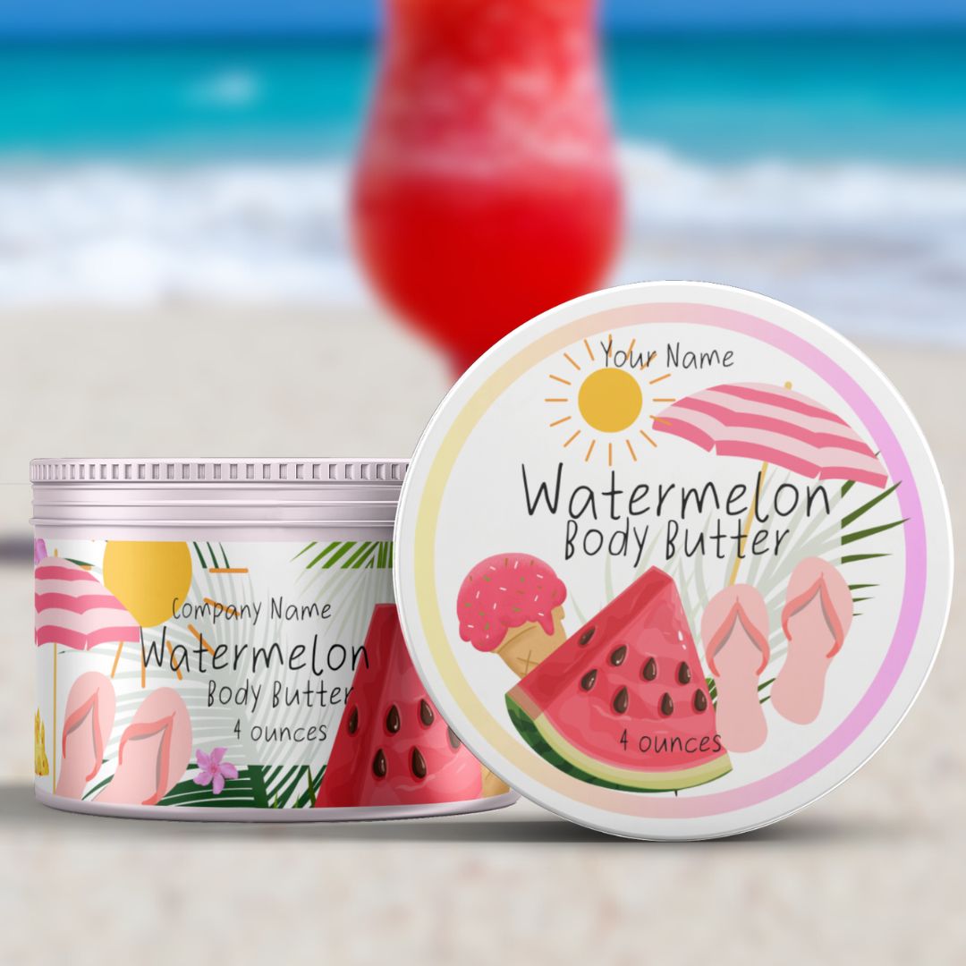 Watermelon Themed Editable Label templates