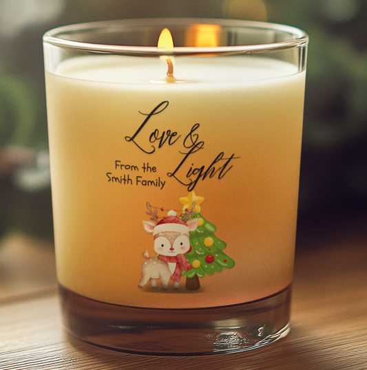 Personalised Family Christmas Candle: Rudolph