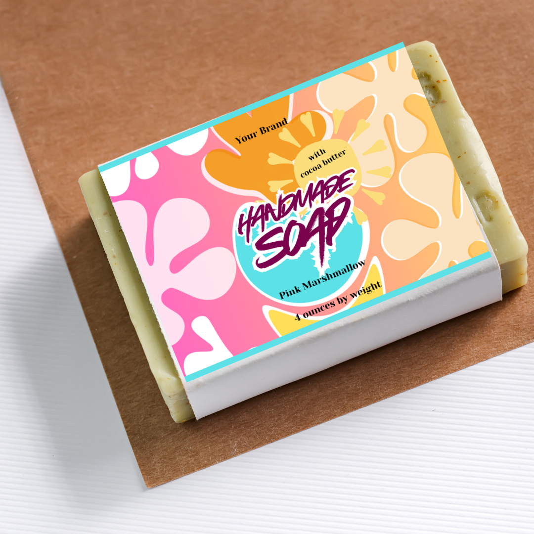 Pink Marshmallow Abstract label Templates- Exclusive