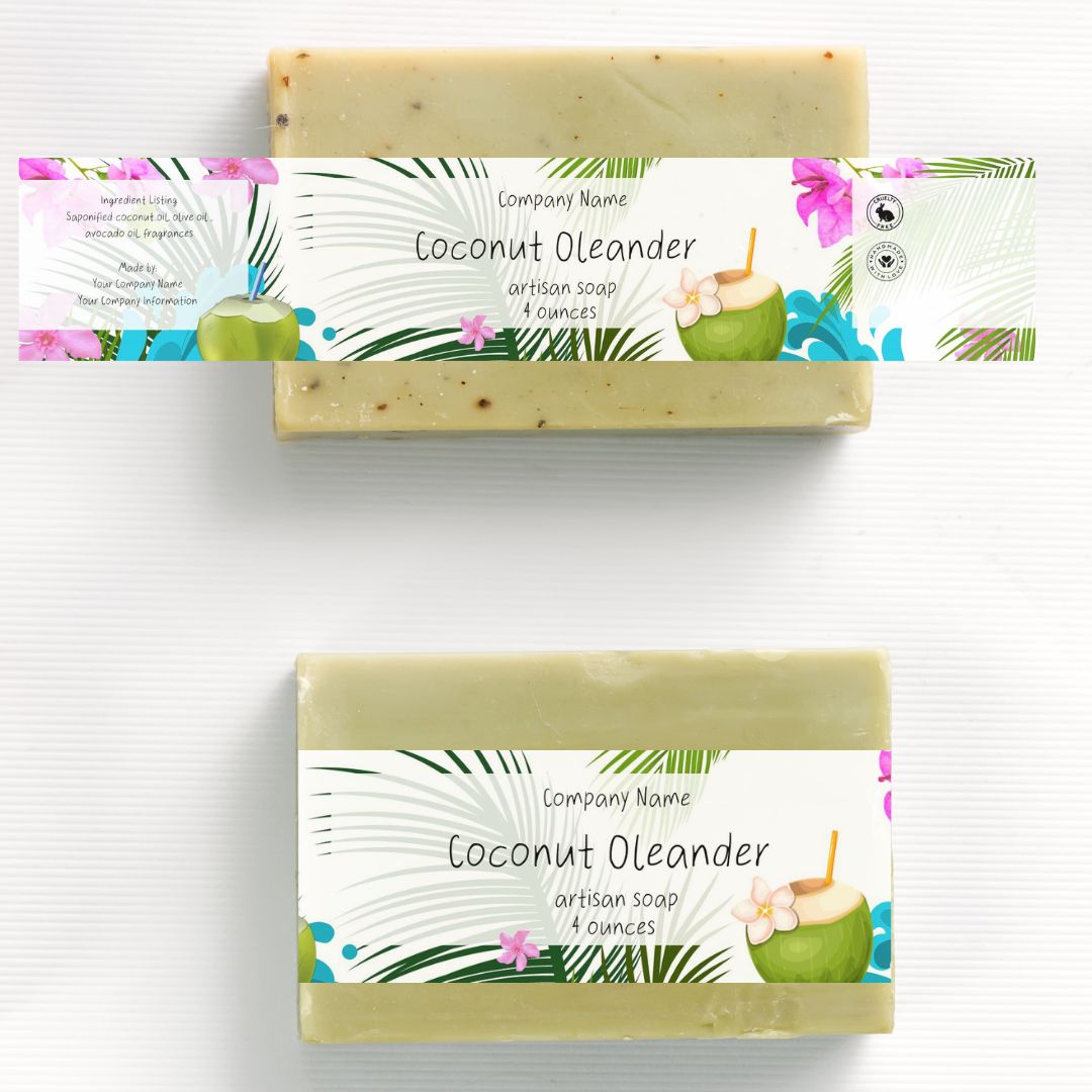 Caribbean themed Editable Label templates for Bath and Body