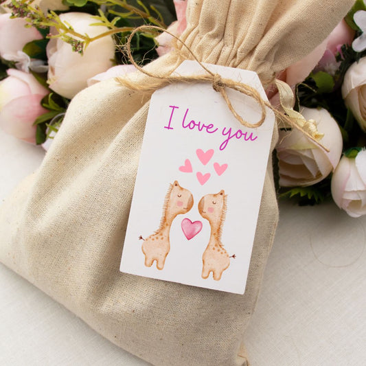 Valentine Tag Download: I love You Giraffes