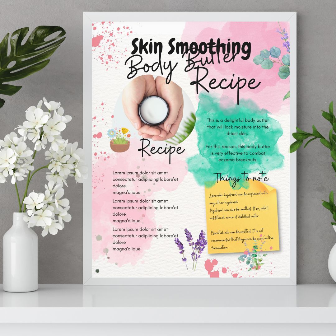 Poster Printable, Skin Smoothing Body Butter Recipe