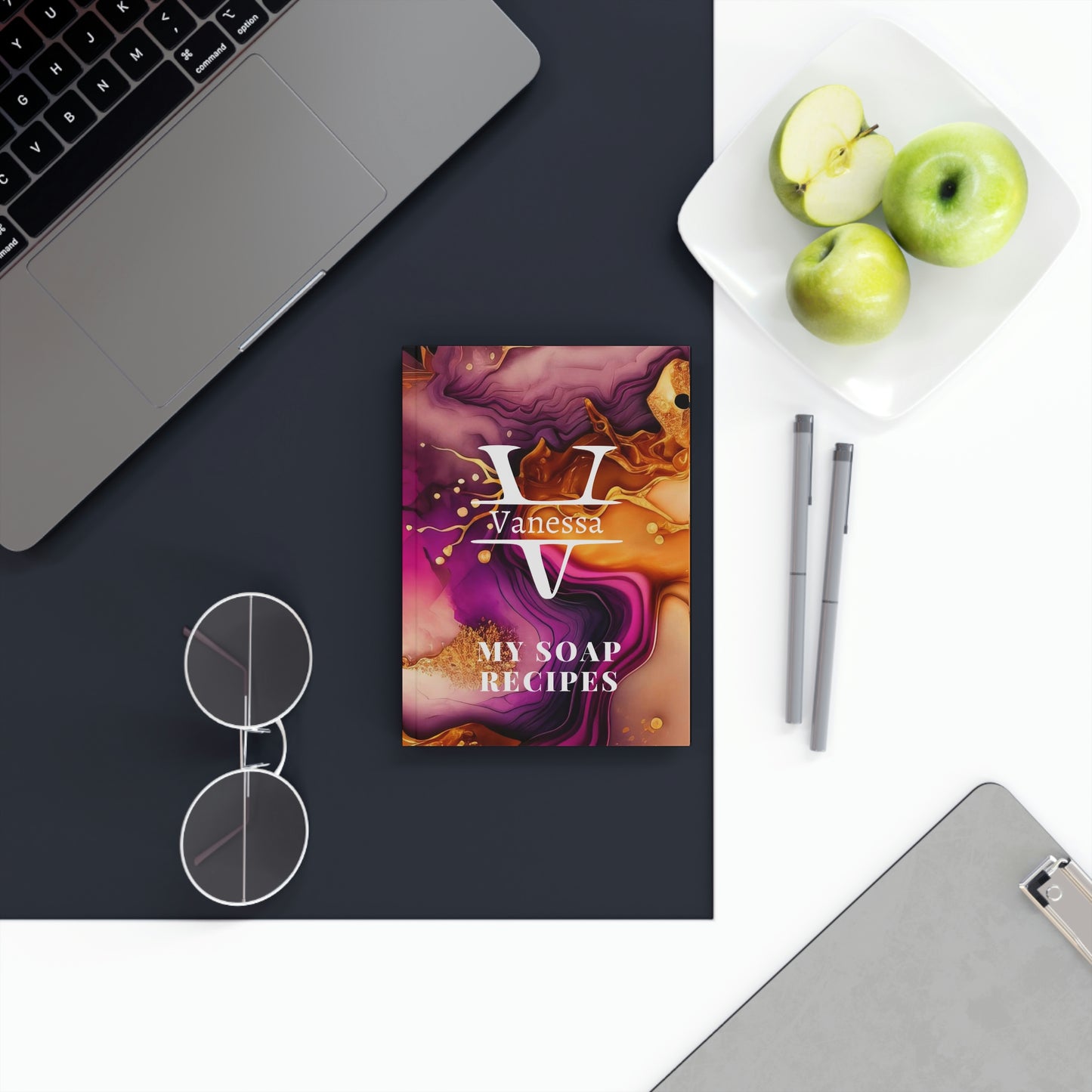 Monogram, customised Journal for Bath and Body Recipes