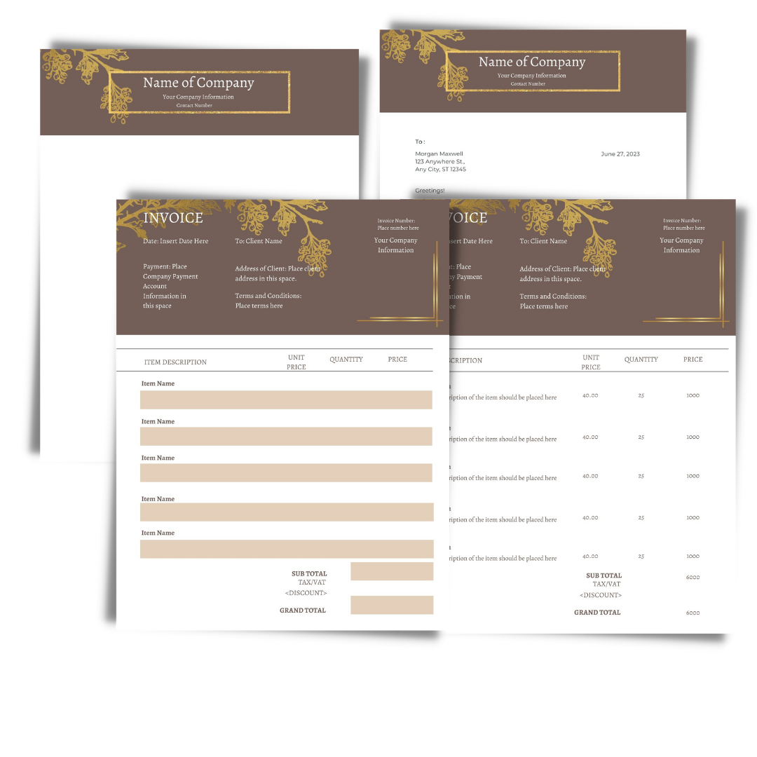 Letterhead and Invoice Template