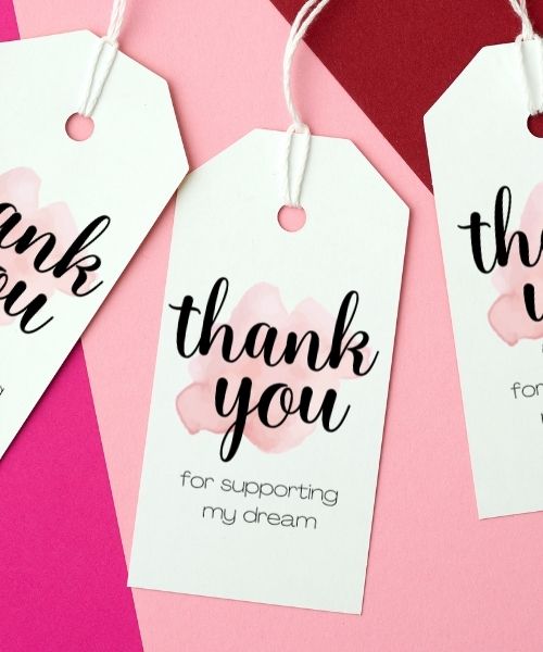 Free Thank You tags Printable